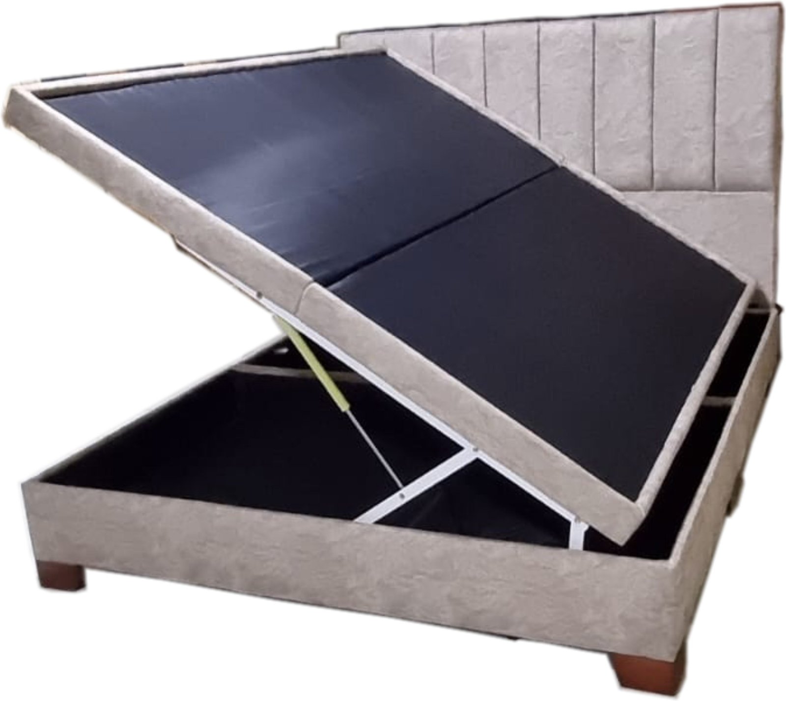 Cama Baúl Gris Abierta